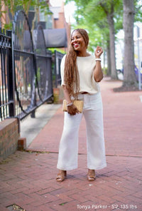 Petite Studio's Billy Denim Wide-Leg Pants in White