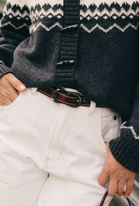 Petite Studio's Brown Textured Leather Belt