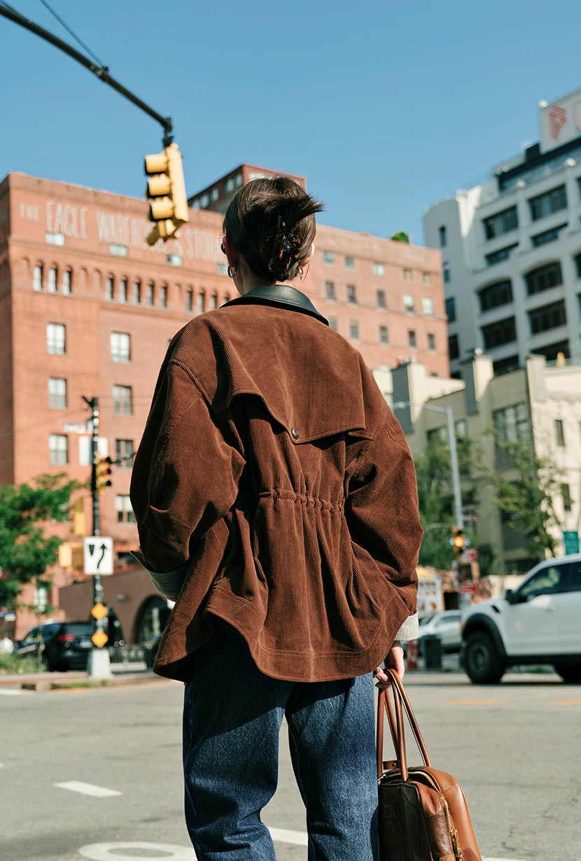 Petite Studio's Bryce Corduroy Barn Jacket in Sepia