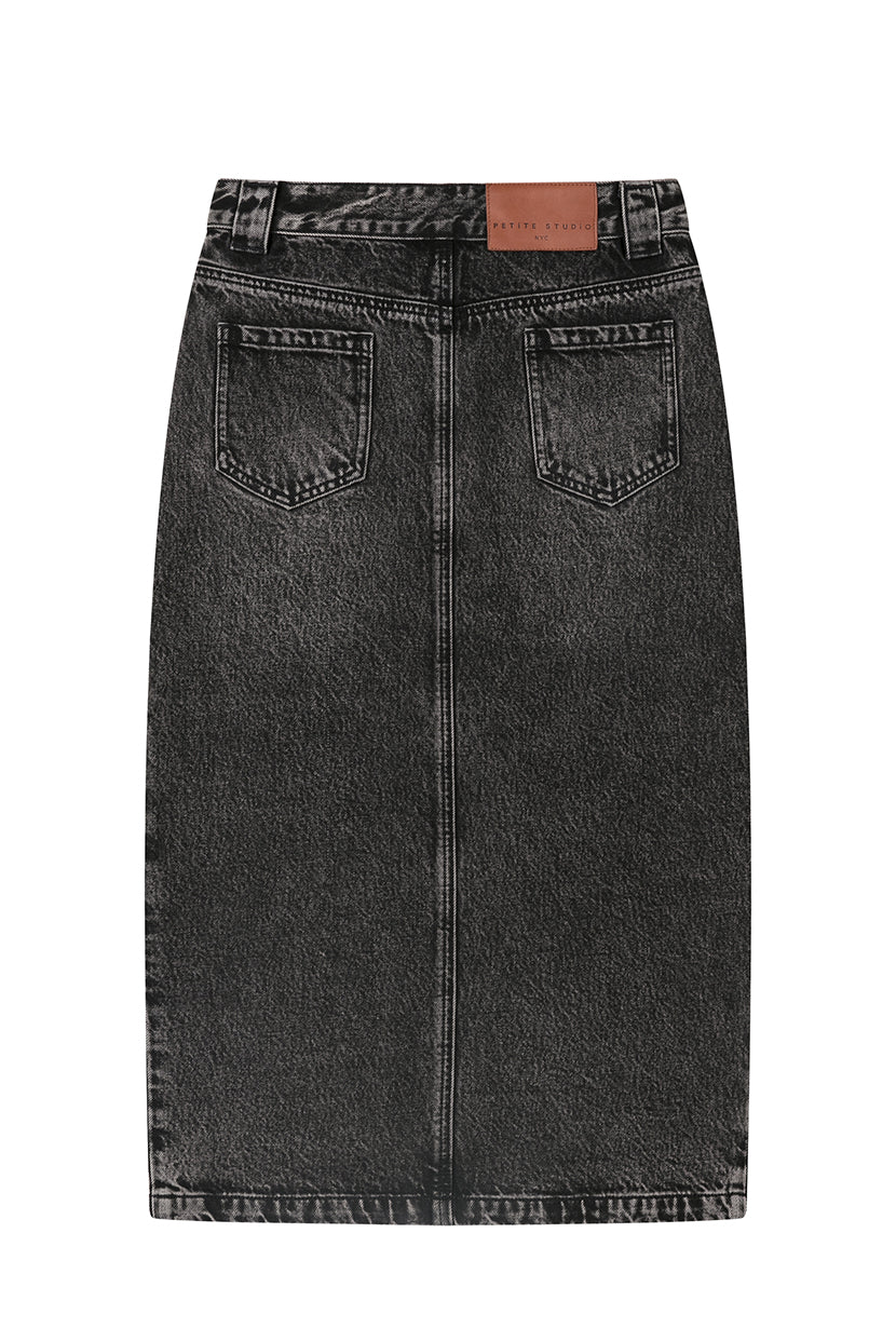 Petite Studio's Debbie Denim Pencil Skirt in Black