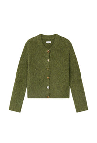 Petite Studio's Brayden Alpaca Cardigan in Olive Green
