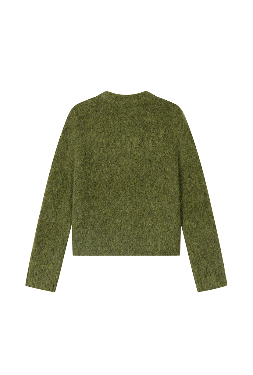 Petite Studio's Brayden Alpaca Cardigan in Olive Green