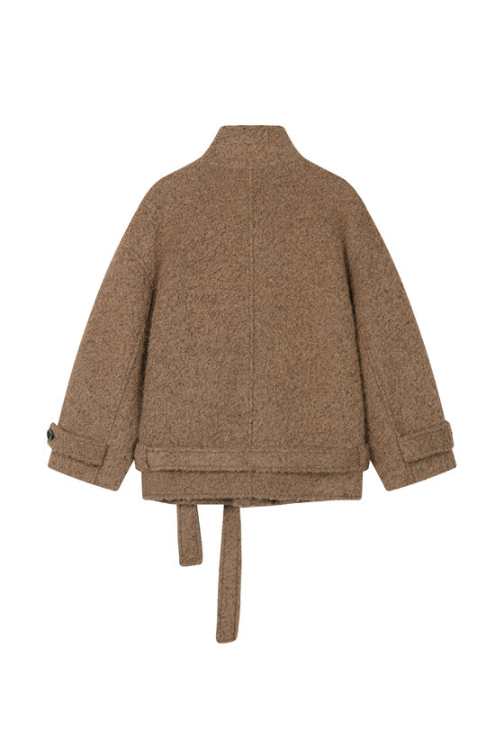 Petite Studio's Cole Wool Short Coat in Brown
