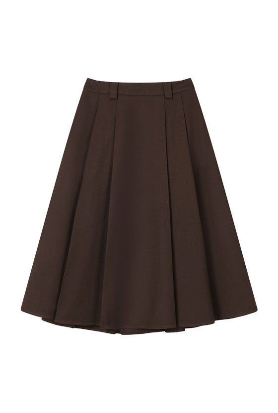 Petite Studio's Blake Wool Blend Skirt in Chocolate