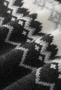 Petite Studio's Cohen Fair Isle Wool Cardigan in Charcoal