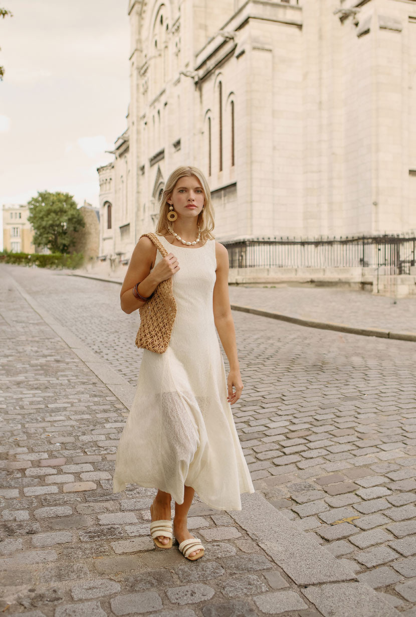 Petite Studio NYC's Gwynne Knit Dress in Ivory