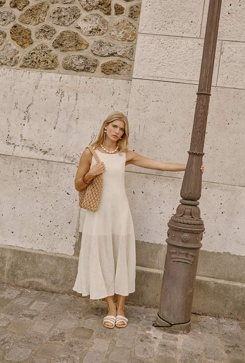 Petite Studio NYC's Gwynne Knit Dress in Ivory