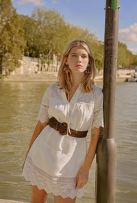 Petite Studio's Gwen Cotton Eyelet Dress in Ivory