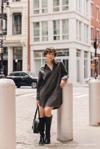 Petite Studio's Abby Wool Blend Dress in Charcoal