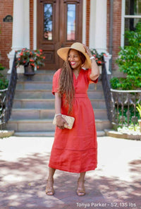 Petite Studio's Meryl Linen Dress in Red