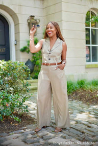 Petite Studio's Mitzi Jumpsuit in Camel