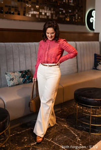 Petite Studio's Odilia Mid Rise Straight Leg Jeans in Cream