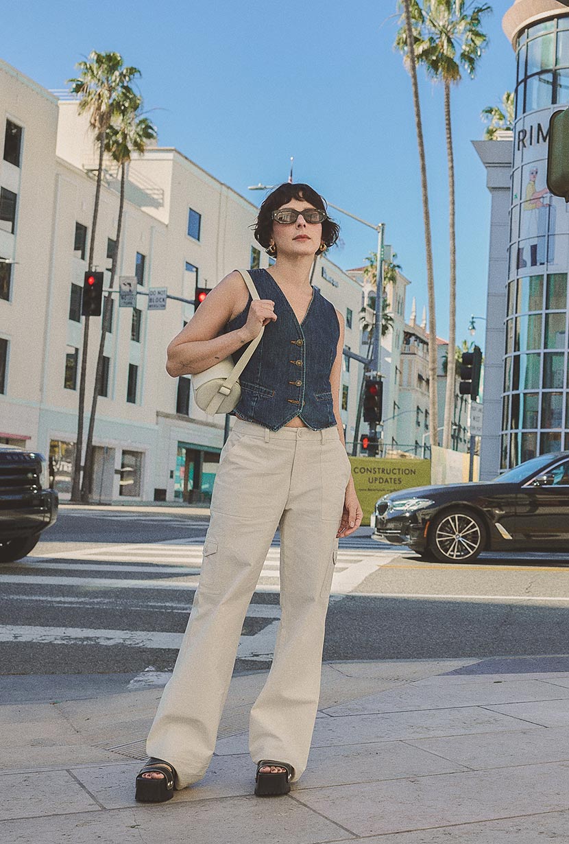 Petite Studio's Bridgett Vest in Denim