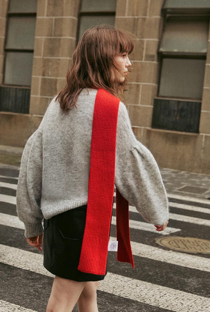 Petite Studio's Deidre Mohair Sweater in Cool Grey