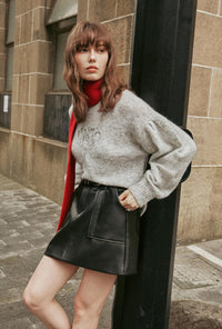 Petite Studio's Deidre Mohair Sweater in Cool Grey