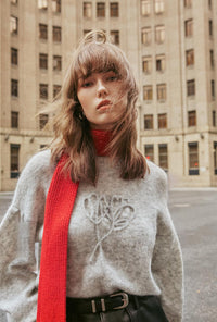 Petite Studio's Deidre Mohair Sweater in Cool Grey