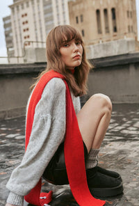 Petite Studio's Deidre Mohair Sweater in Cool Grey