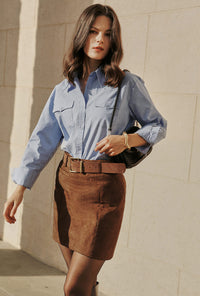 Petite Studio's Coleen Cotton Shirt in Blue