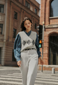 Petite Studio's Danica Knitted Alpaca Vest in Gray