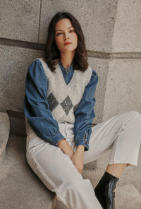 Petite Studio's Danica Knitted Alpaca Vest in Gray