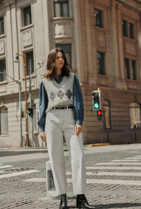 Petite Studio's Danica Knitted Alpaca Vest in Gray