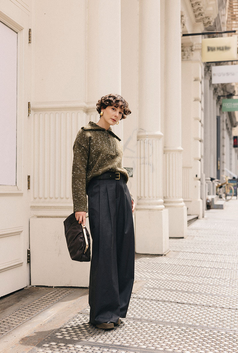 Petite Studio's Barry Wool Sweater in Moss