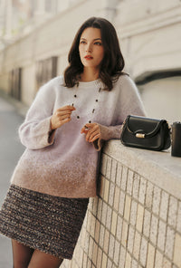 Petite Studio's Dale Mohair Sweater in Ombre Plum