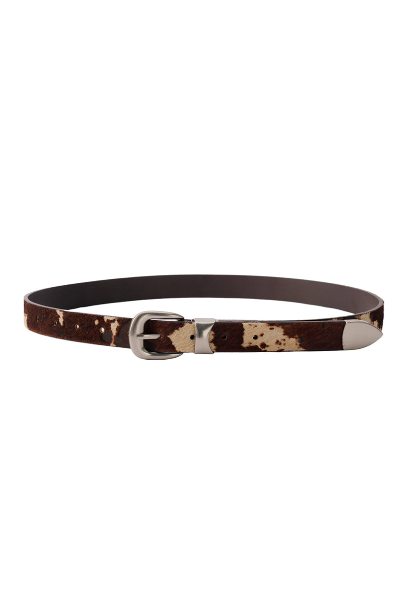 Petite Studio's Silver Buckle Cow Print Belt