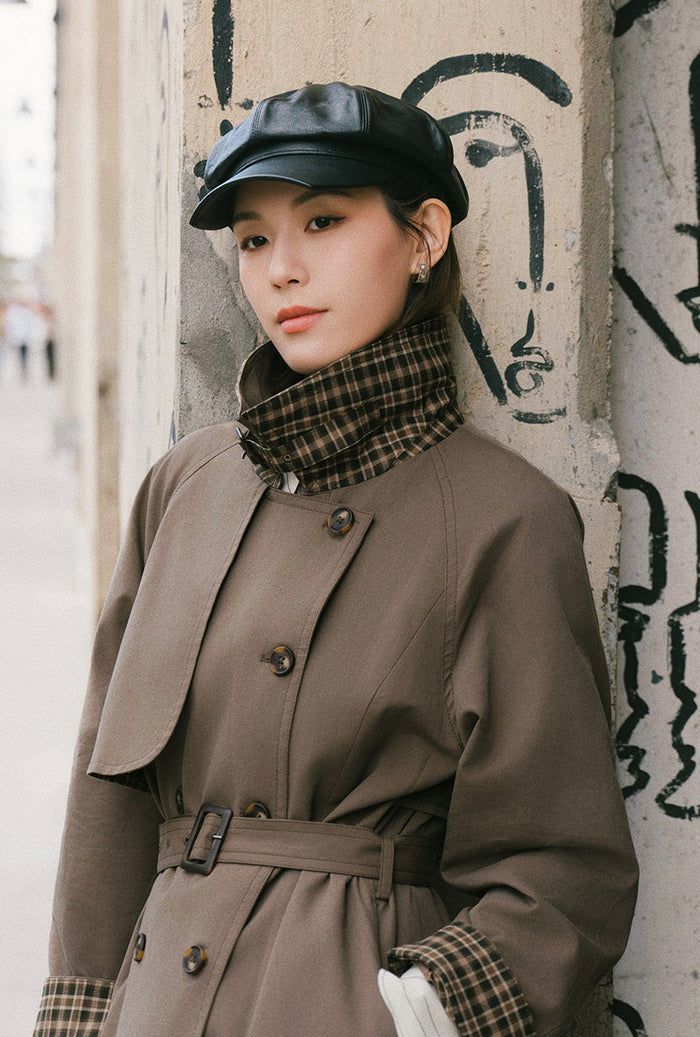 Petite Studio's Hagar Trench Coat in Olive Brown