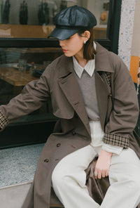 Petite Studio's Hagar Trench Coat in Olive Brown