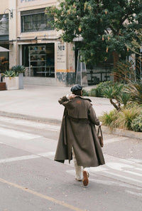 Petite Studio's Hagar Trench Coat in Olive Brown