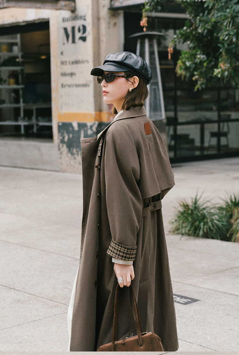 Petite Studio's Hagar Trench Coat in Olive Brown