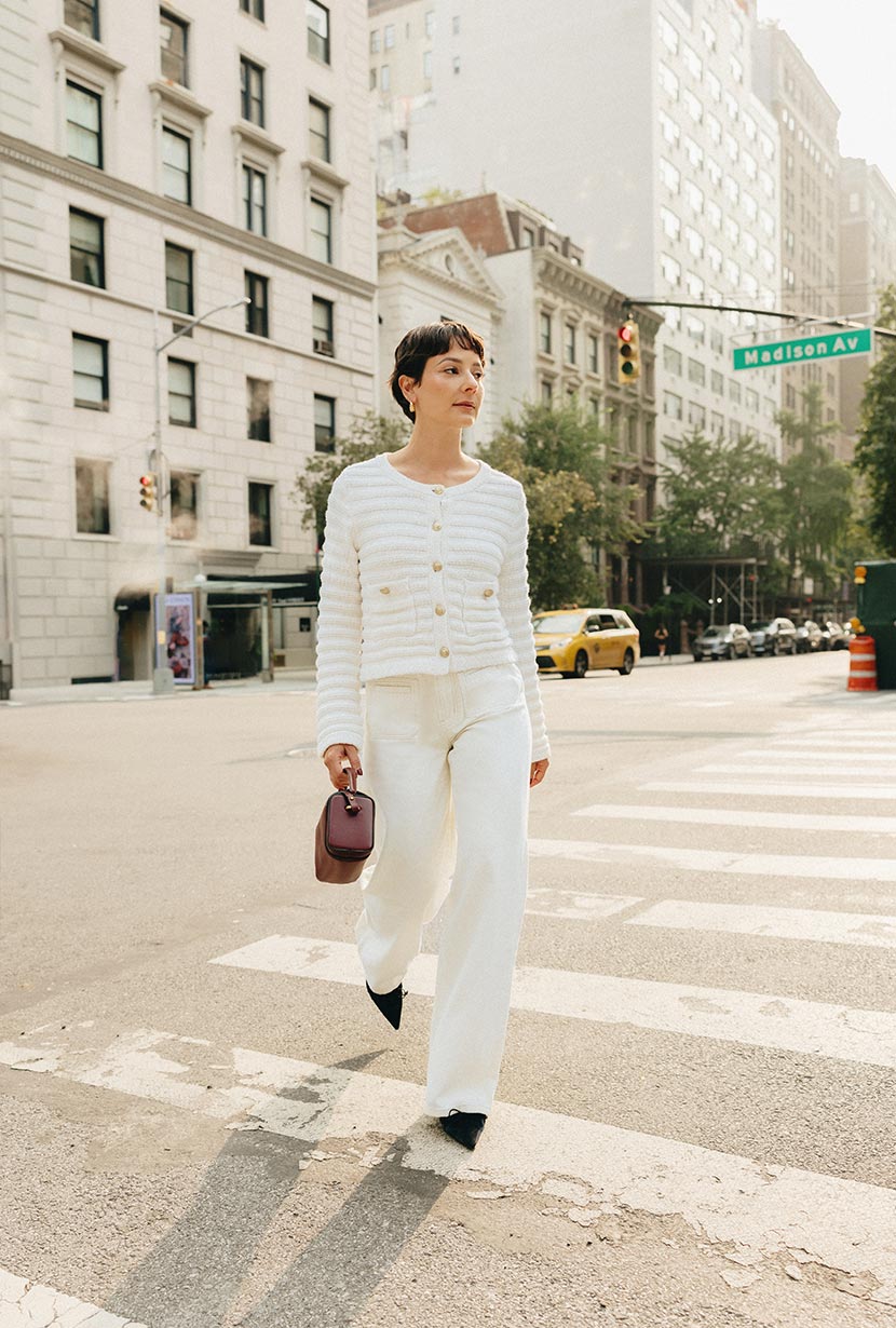 Petite Studio NYC's Cindy Cotton Cardigan in Ivory