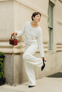 Petite Studio NYC's Cindy Cotton Cardigan in Ivory
