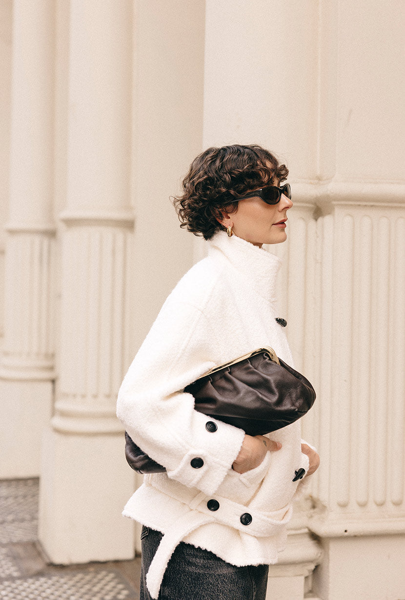 Petite Studio's Cole Wool Short Coat in Ivory