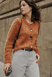 Petite Studio's Brayden Alpaca Cardigan in Ginger