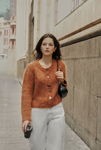 Petite Studio's Brayden Alpaca Cardigan in Ginger