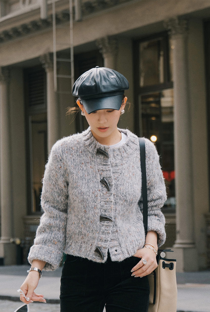 Petite Studio's Colt Wool Cardigan in Grey