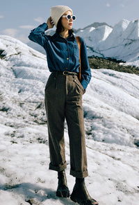 Petite Studio's Reign Wool Pants in Brownstone