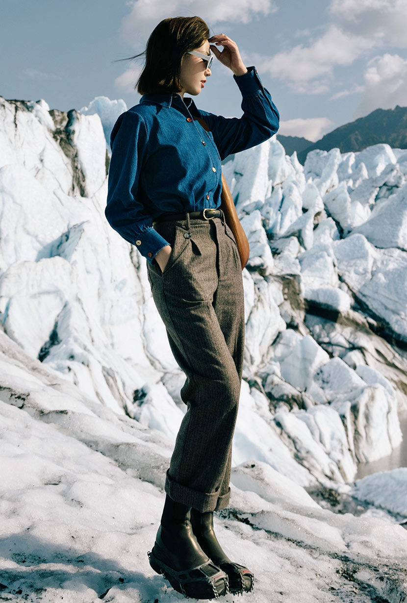 Petite Studio's Reign Wool Pants in Brownstone