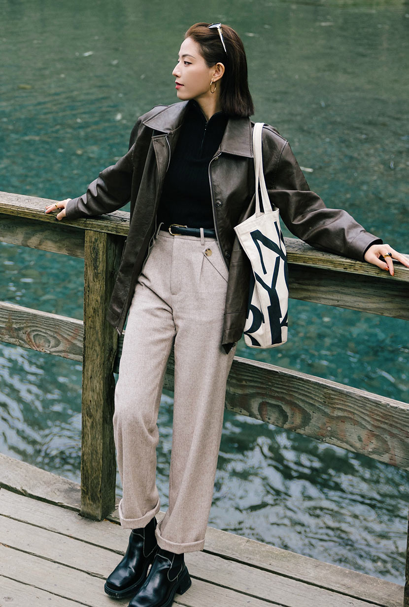 Petite Studio's Reign Wool Pants in Oatmeal