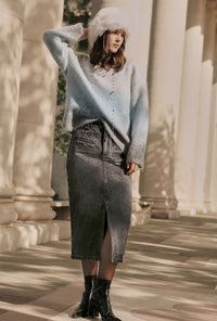 Petite Studio's Debbie Denim Pencil Skirt in Black