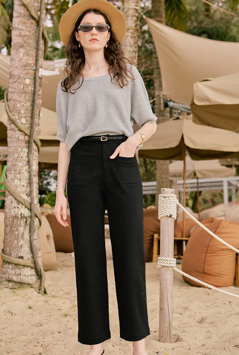 Petite Studio's Billy Denim Wide-Leg Pants in Black