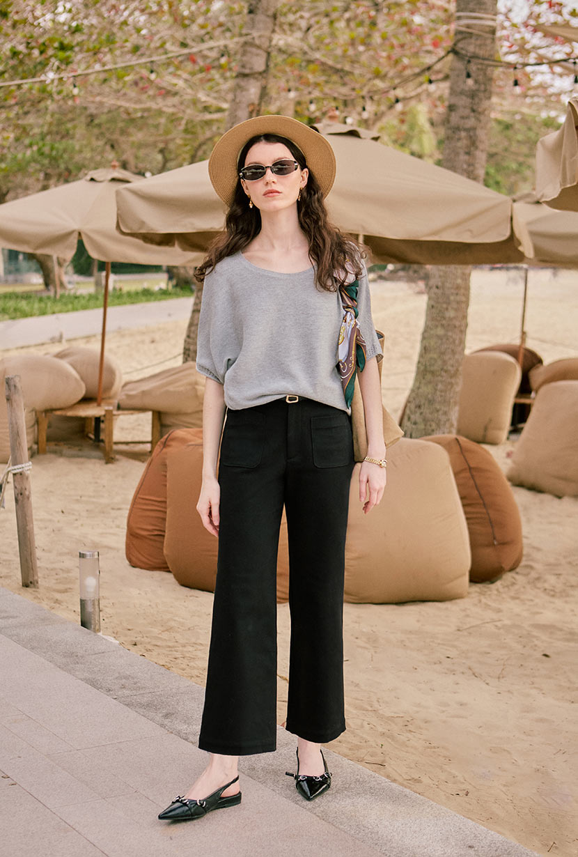 Petite Studio's Billy Denim Wide-Leg Pants in Black