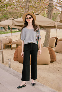 Petite Studio's Billy Denim Wide-Leg Pants in Black