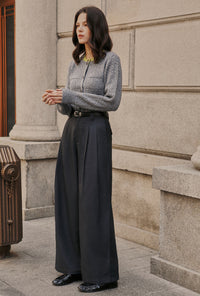 Petite Studio's Carlo Wool Blend Wide Pants in Grey