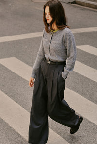 Petite Studio's Carlo Wool Blend Wide Pants in Grey