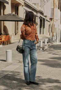 Petite Studio's Cayden Mid Rise Straight Leg Jeans in Blue