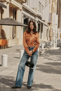 Petite Studio's Cayden Mid Rise Straight Leg Jeans in Blue