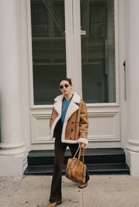 Petite Studio's Cody Curdoroy Flared Pants in Brown